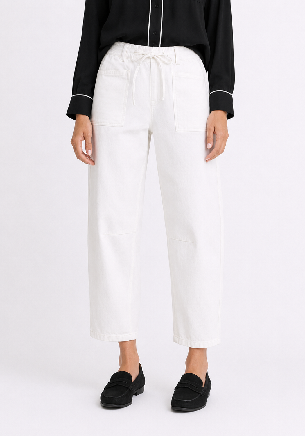 Leo Barrel Jeans - White