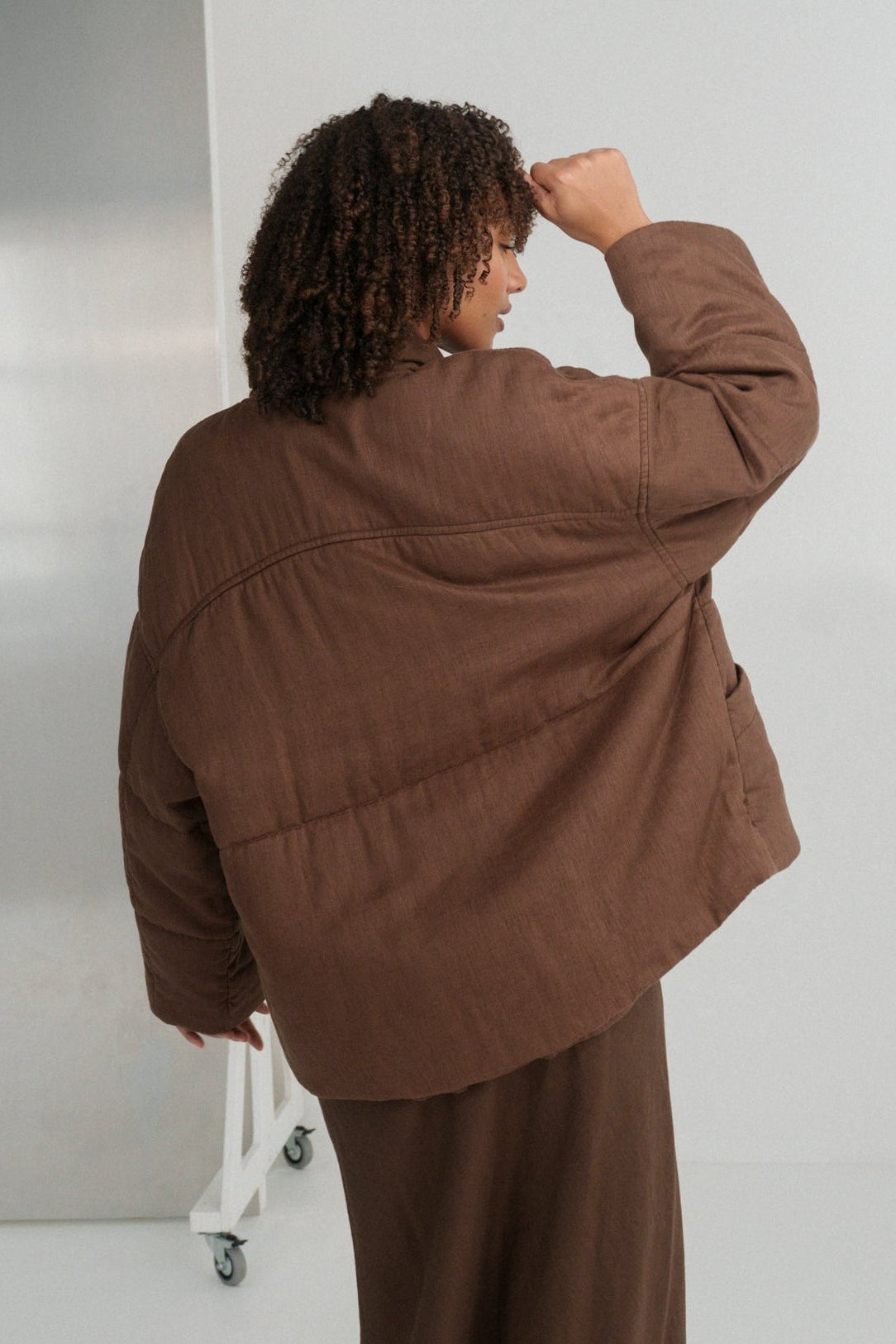Aster Chocolate Linen Coat