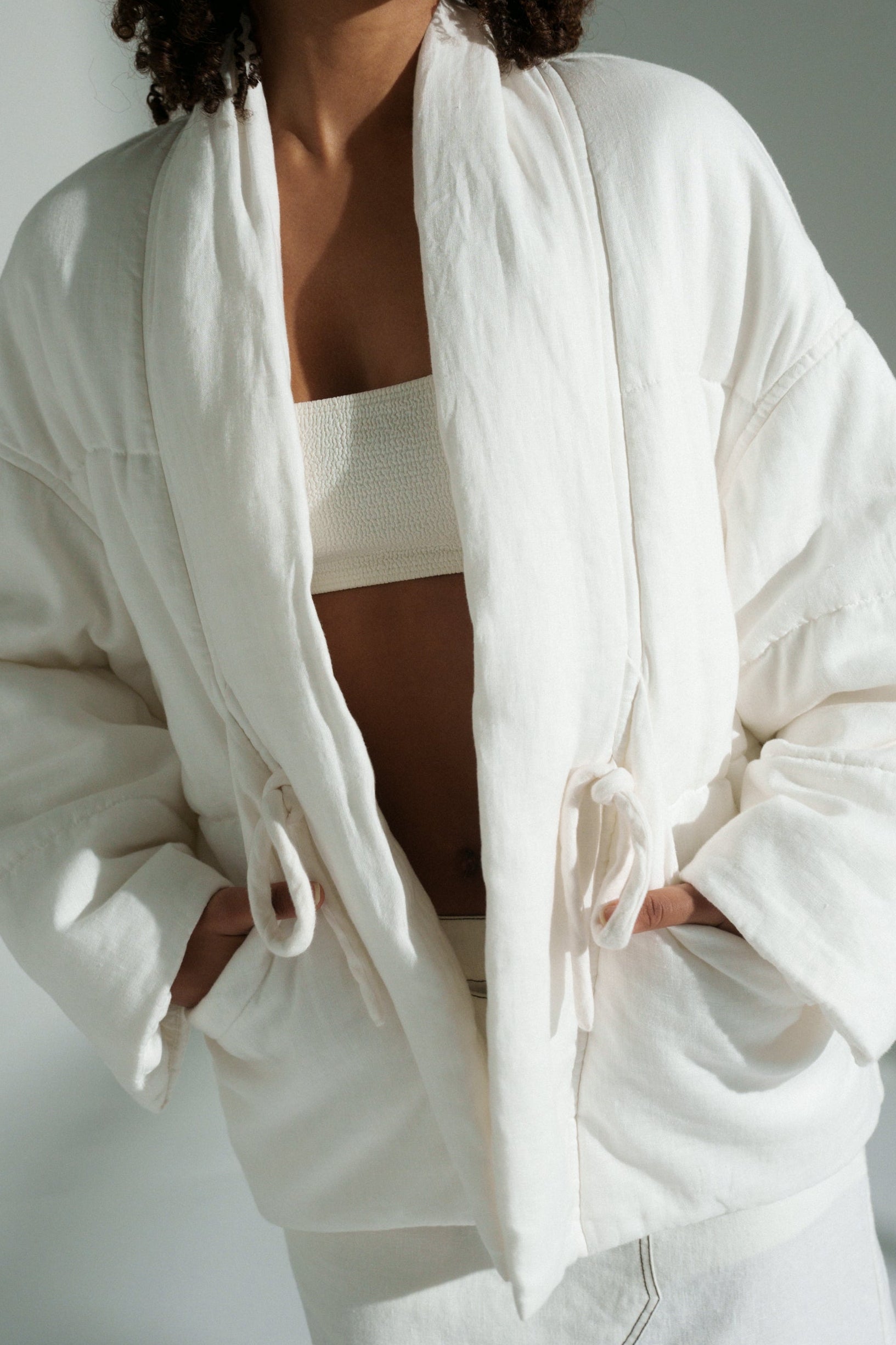 Aster Ivory Linen Coat