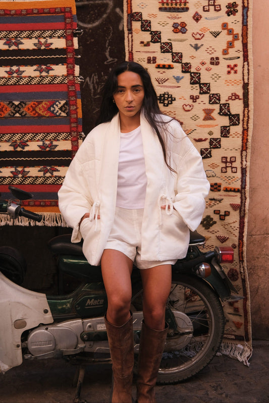 Aster Ivory Linen Coat