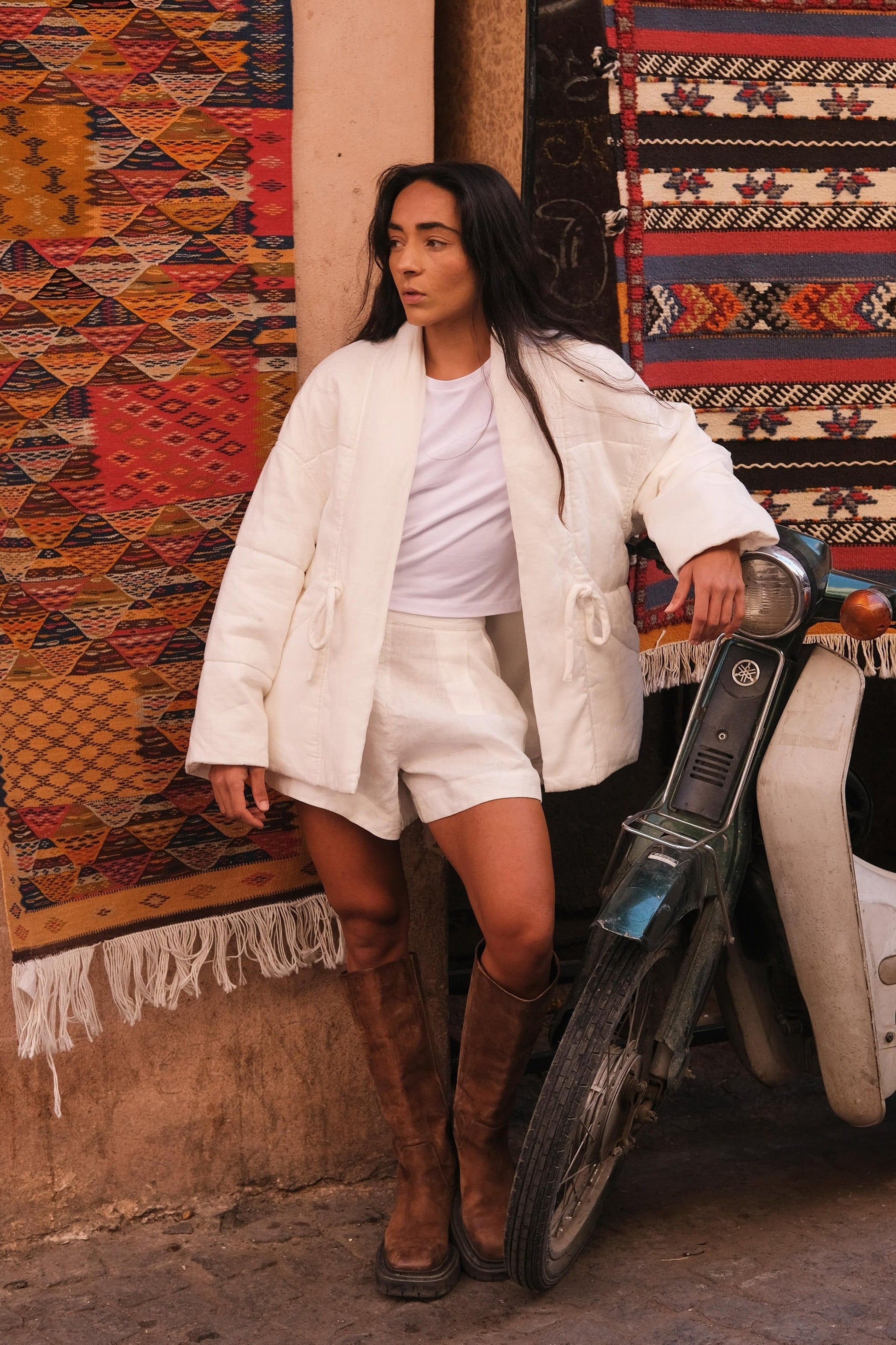 Aster Ivory Linen Coat