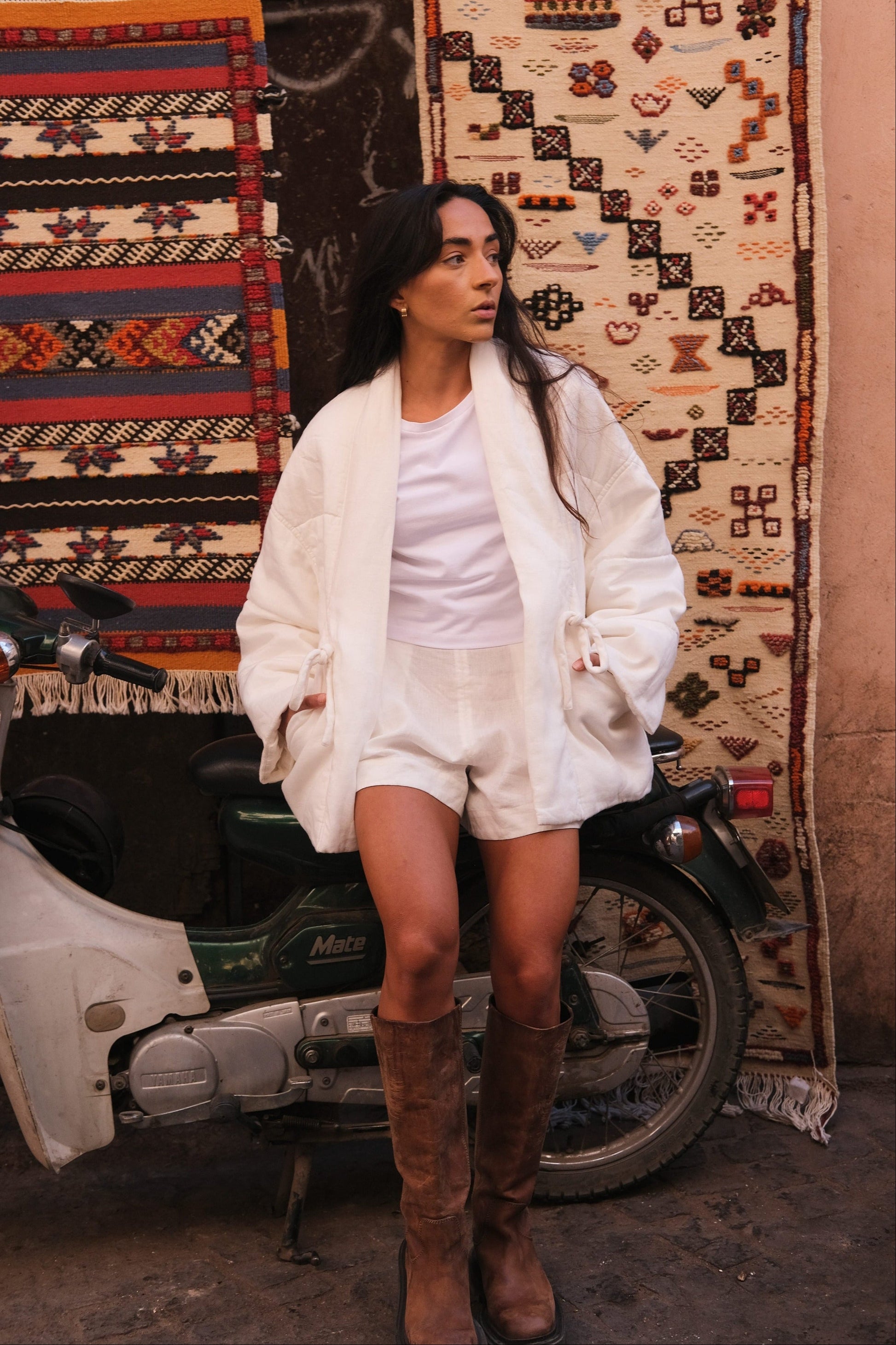 Aster Ivory Linen Coat