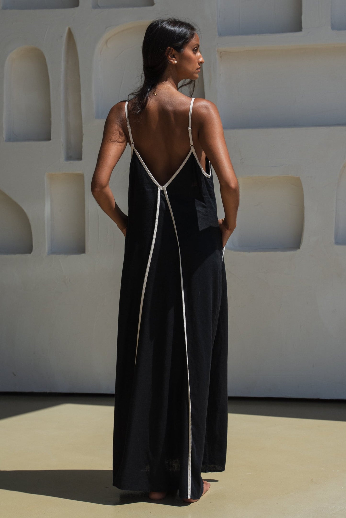 Azalea Black Linen Dress