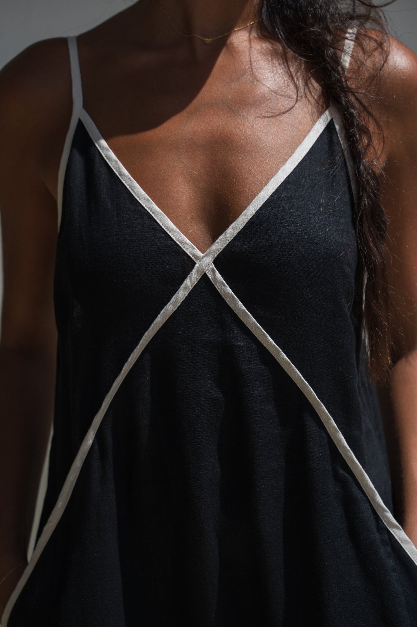 Azalea Black Linen Dress