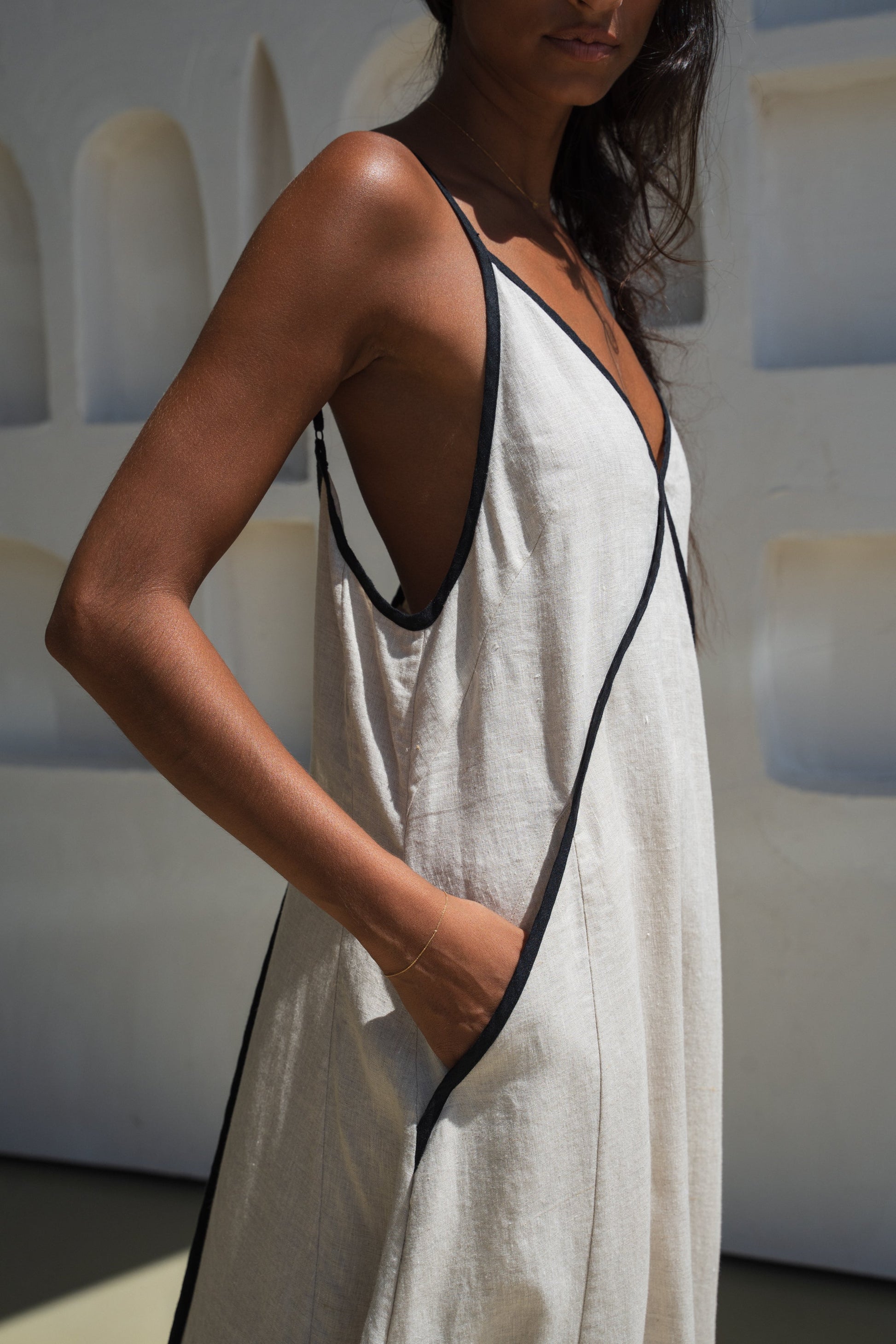 Azalea Oatmeal Linen Dress
