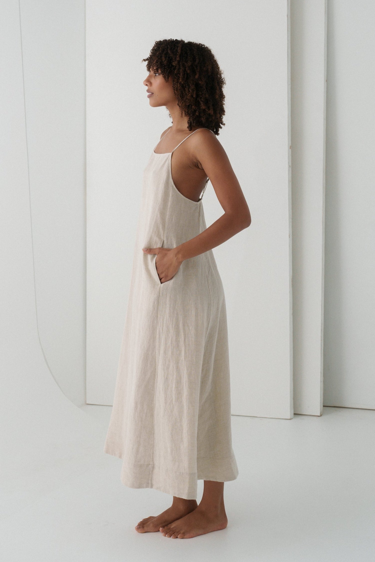 Coco Oatmeal Linen Dress