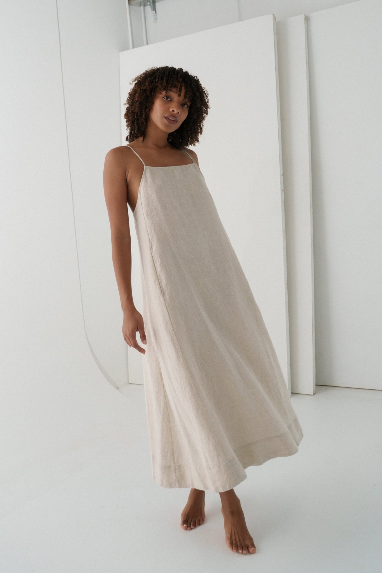 Coco Oatmeal Linen Dress