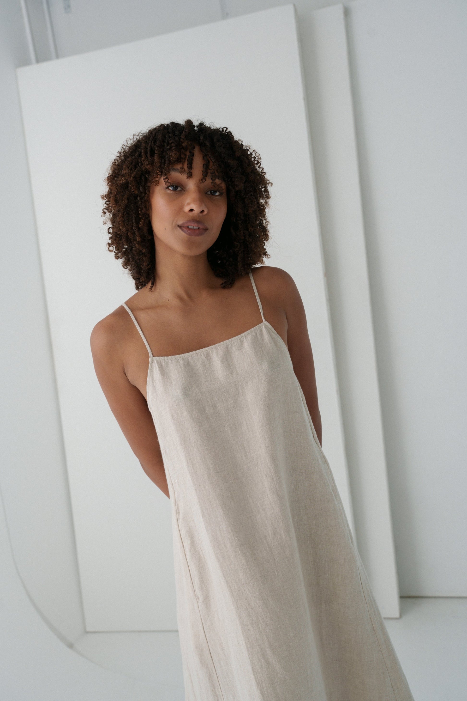 Coco Oatmeal Linen Dress