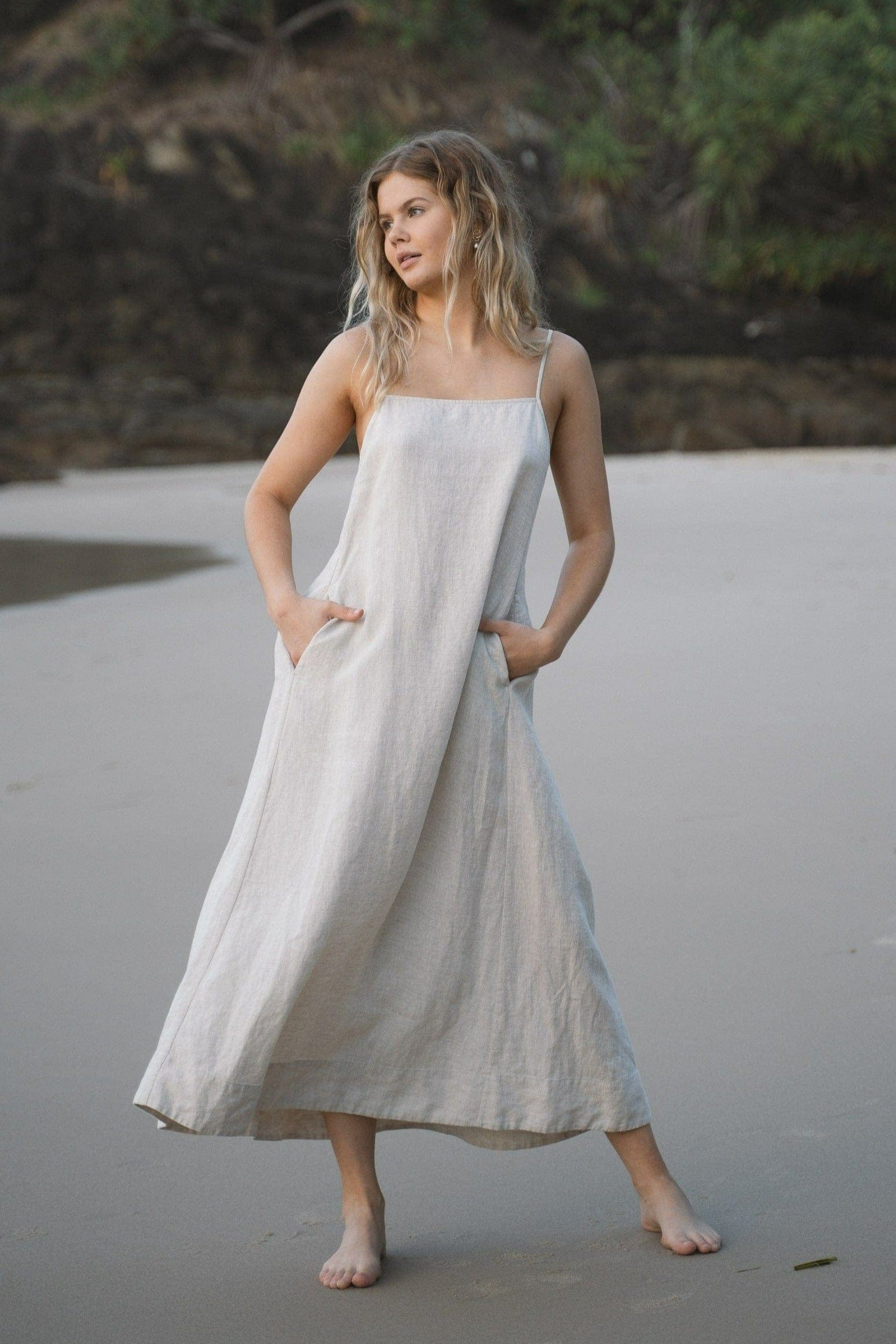 Coco Oatmeal Linen Dress