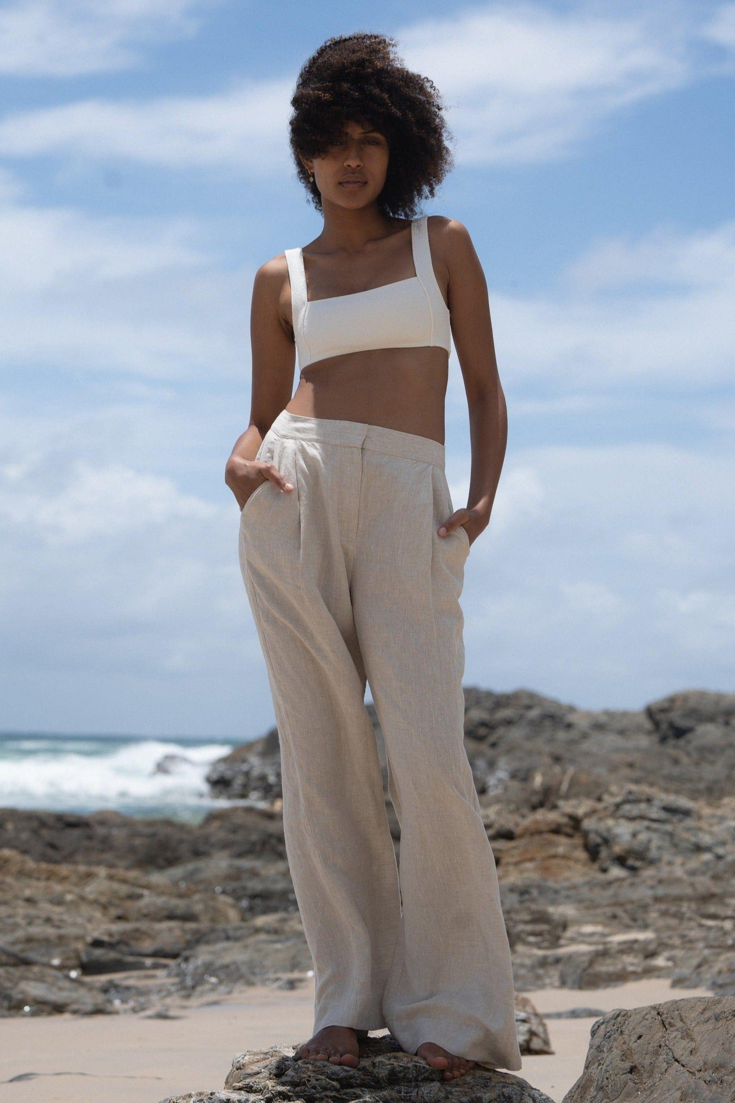 Oli Oatmeal Linen Pants