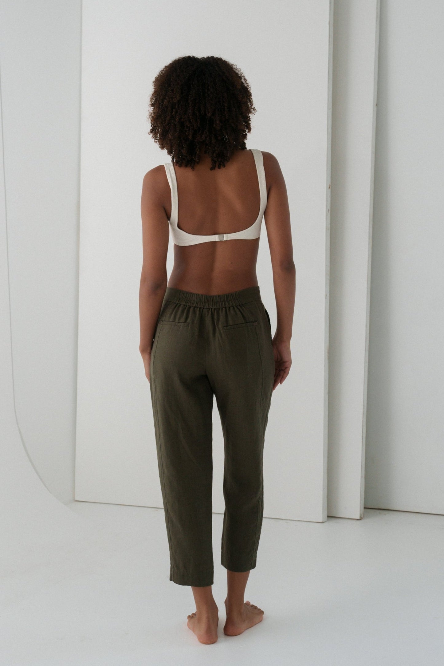 Emer Khaki Linen Pants