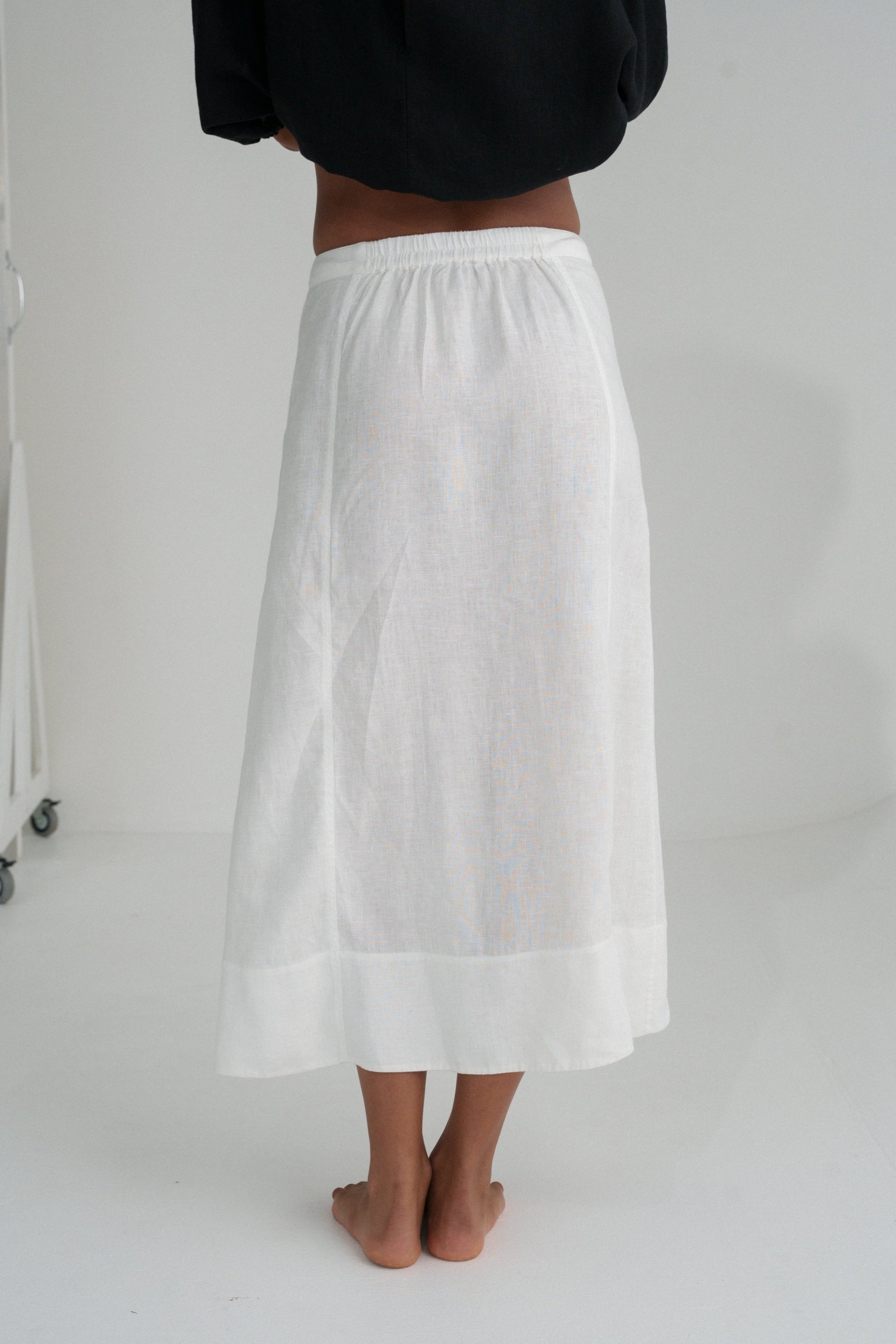 Gia Ivory Linen Skirt