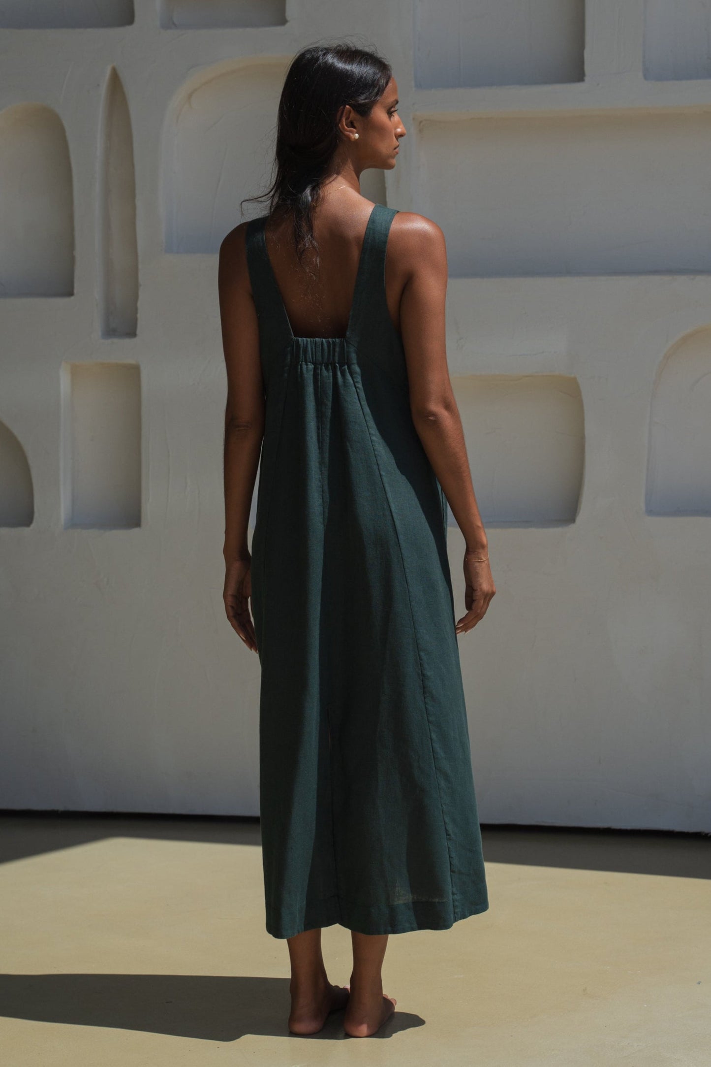 Iris Forest Linen Dress