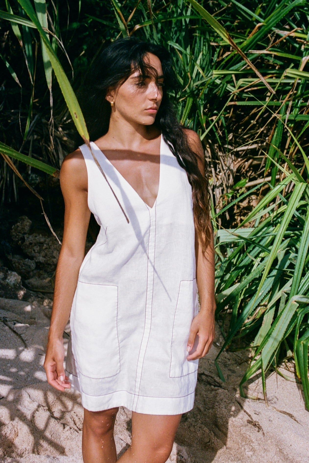 Isla Ivory Linen Dress