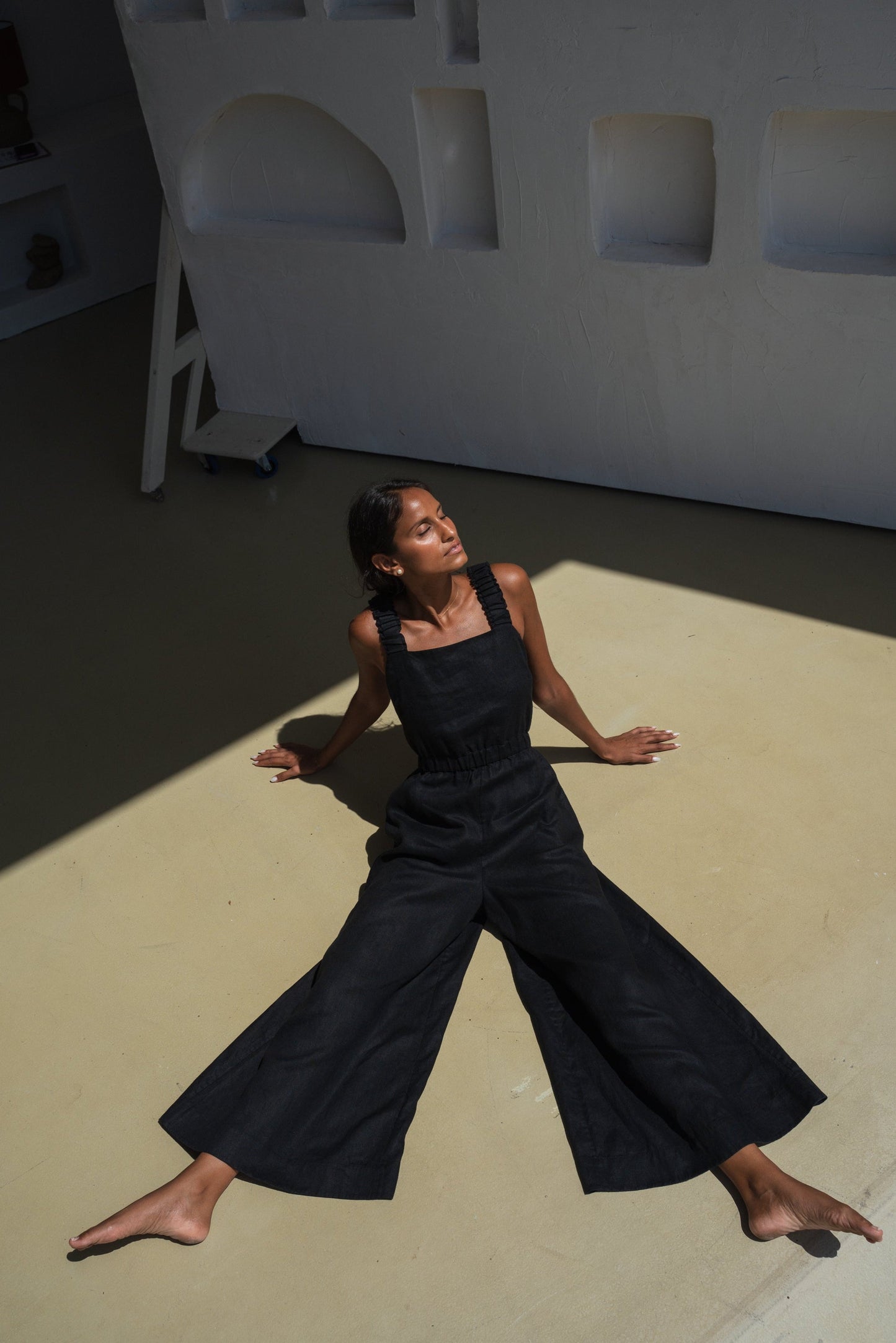 Keely Black Linen Jumpsuit