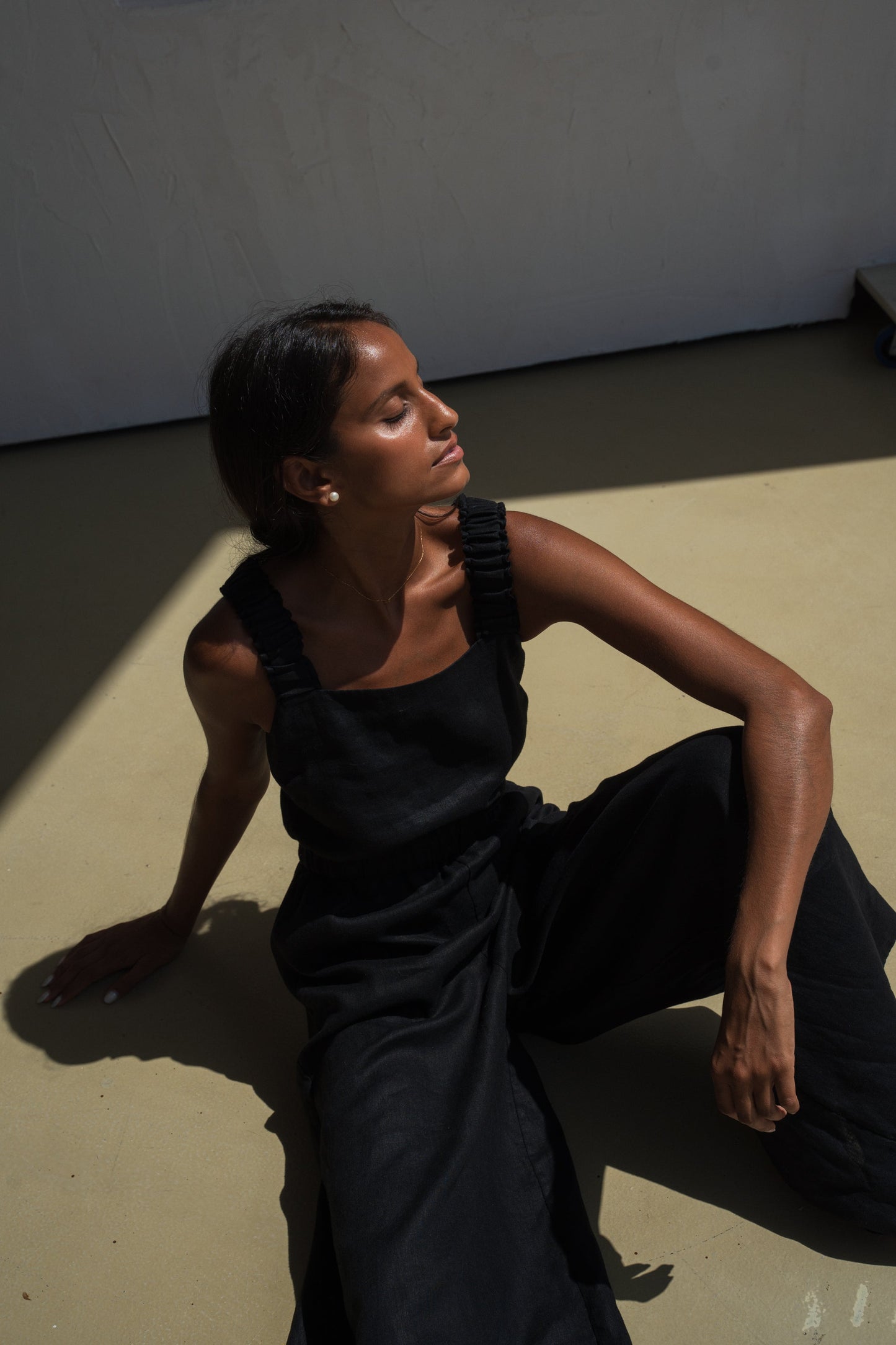 Keely Black Linen Jumpsuit