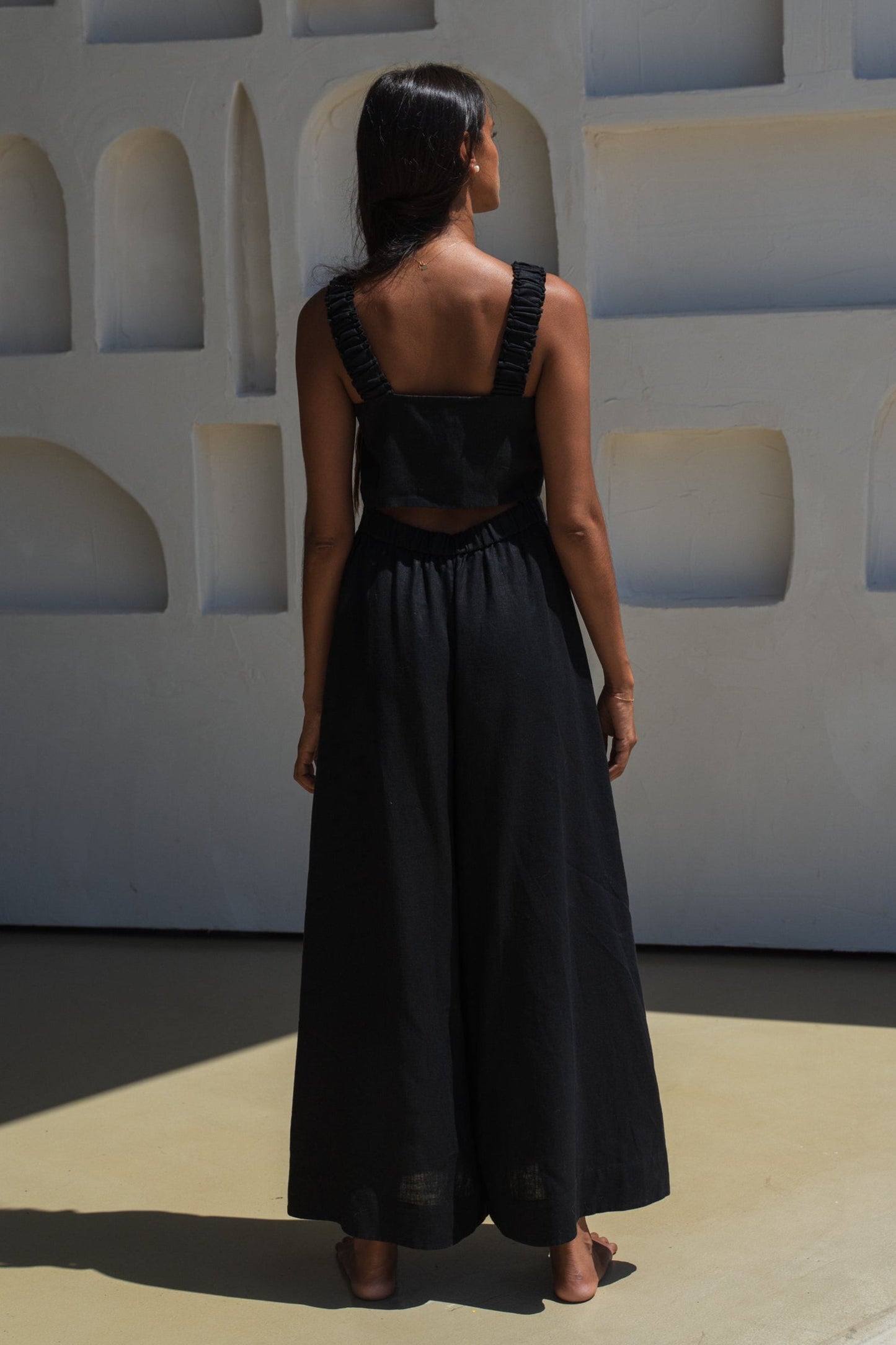 Keely Black Linen Jumpsuit