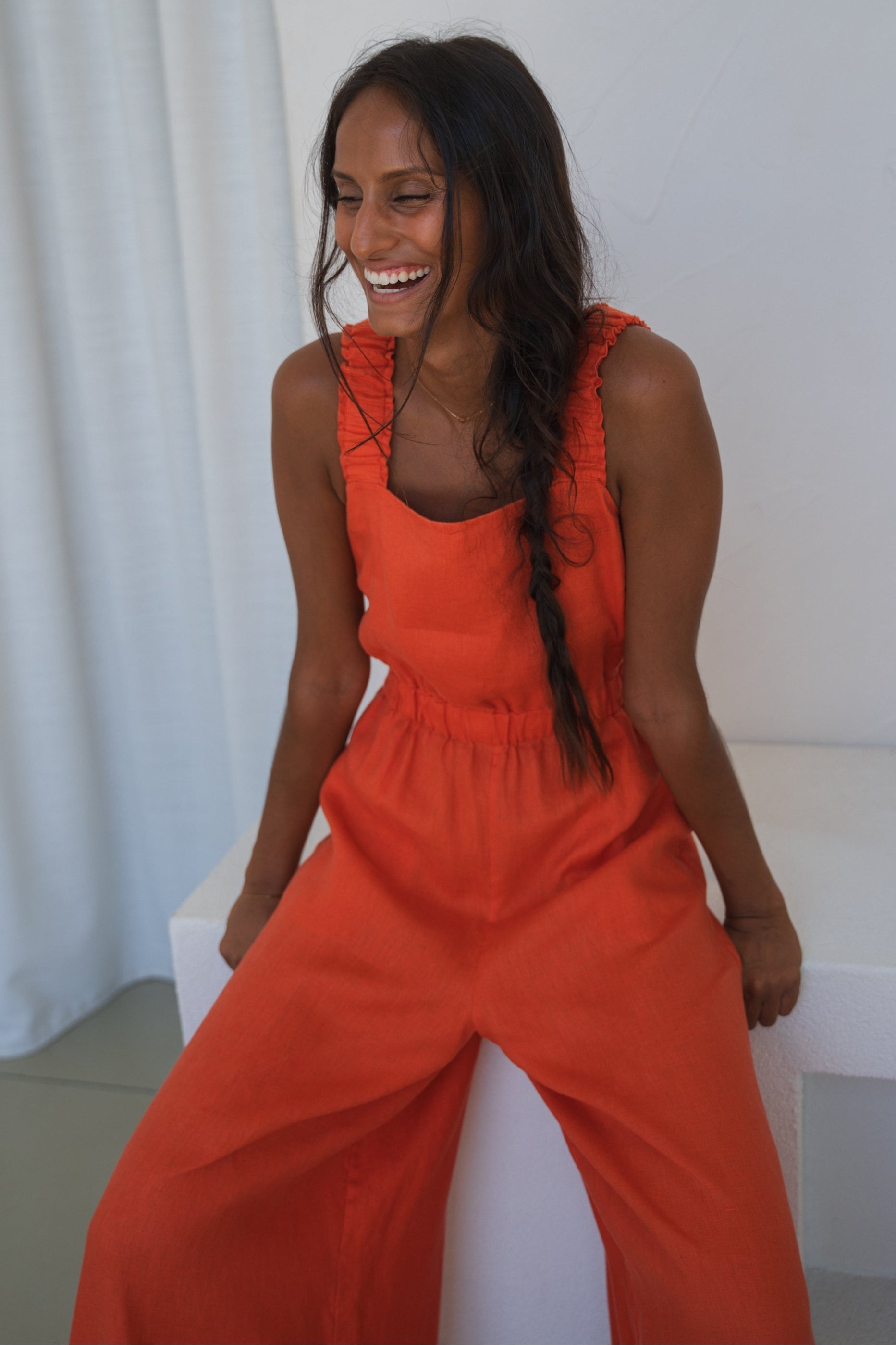 Keely Spritz Linen Jumpsuit