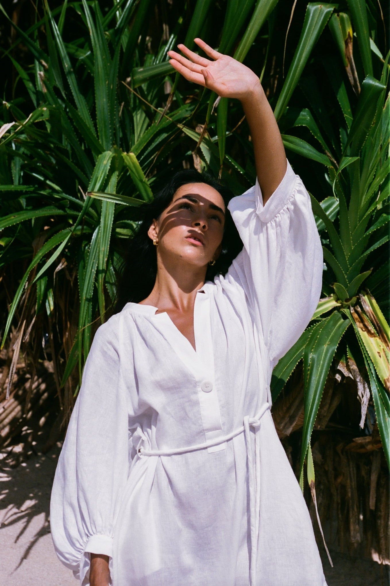 Mae Ivory Linen Dress