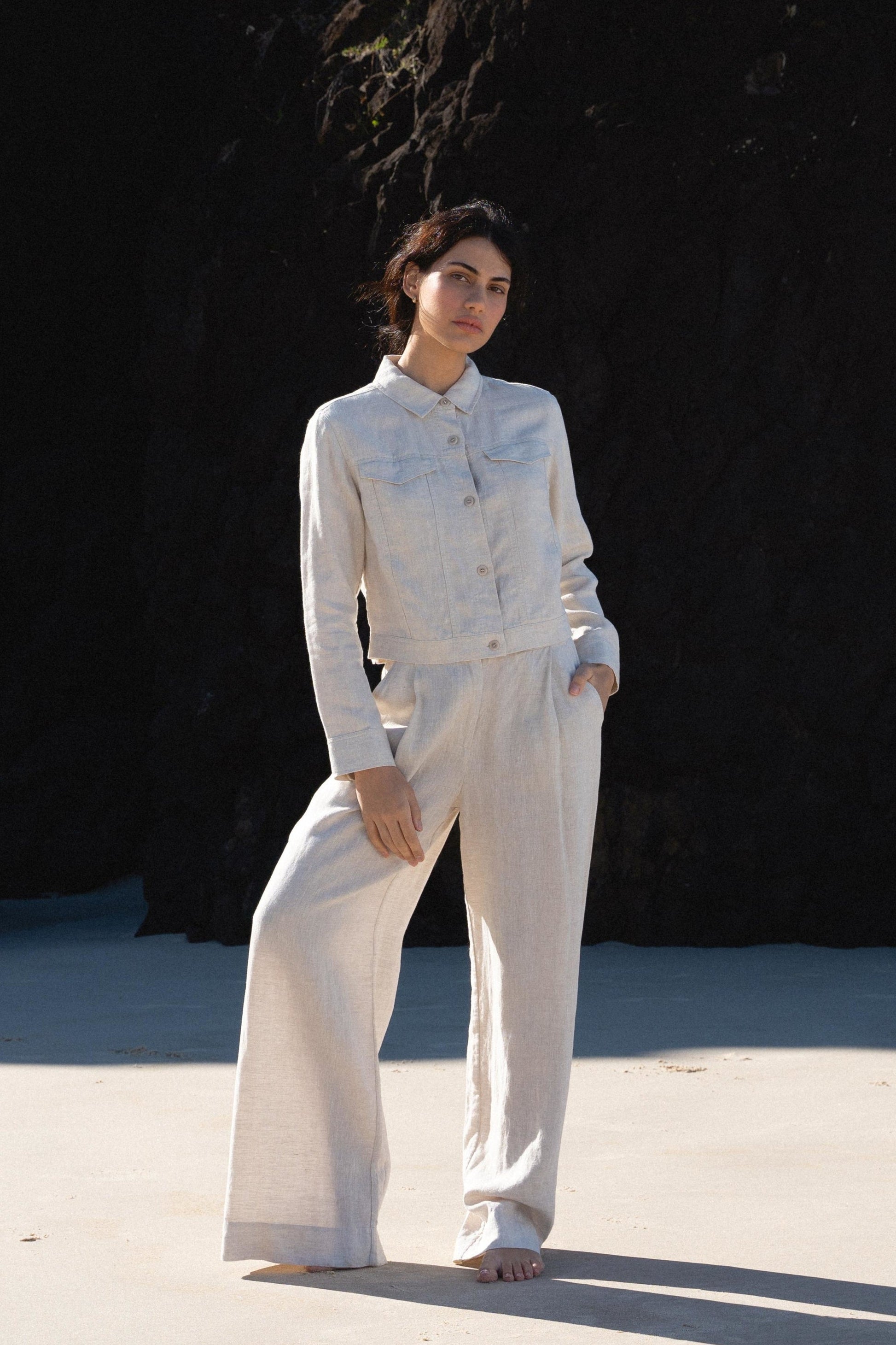 Oli Oatmeal Linen Pants