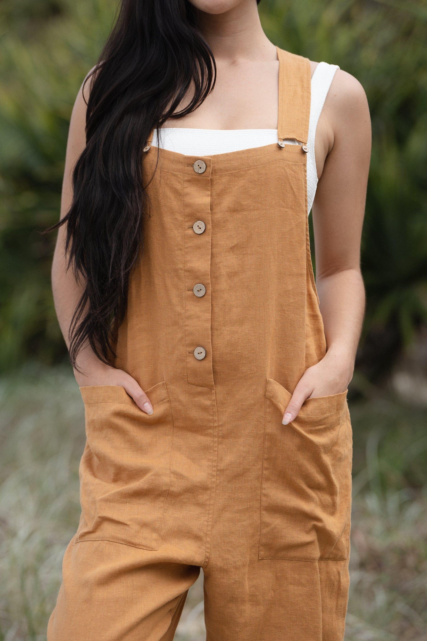 Piper Nutmeg Linen Jumpsuit