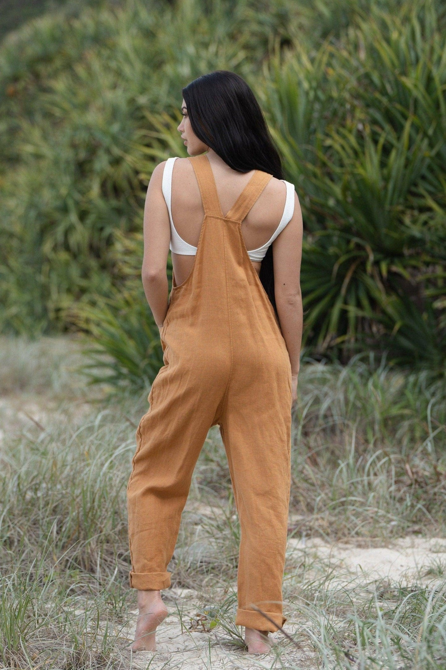 Piper Nutmeg Linen Jumpsuit