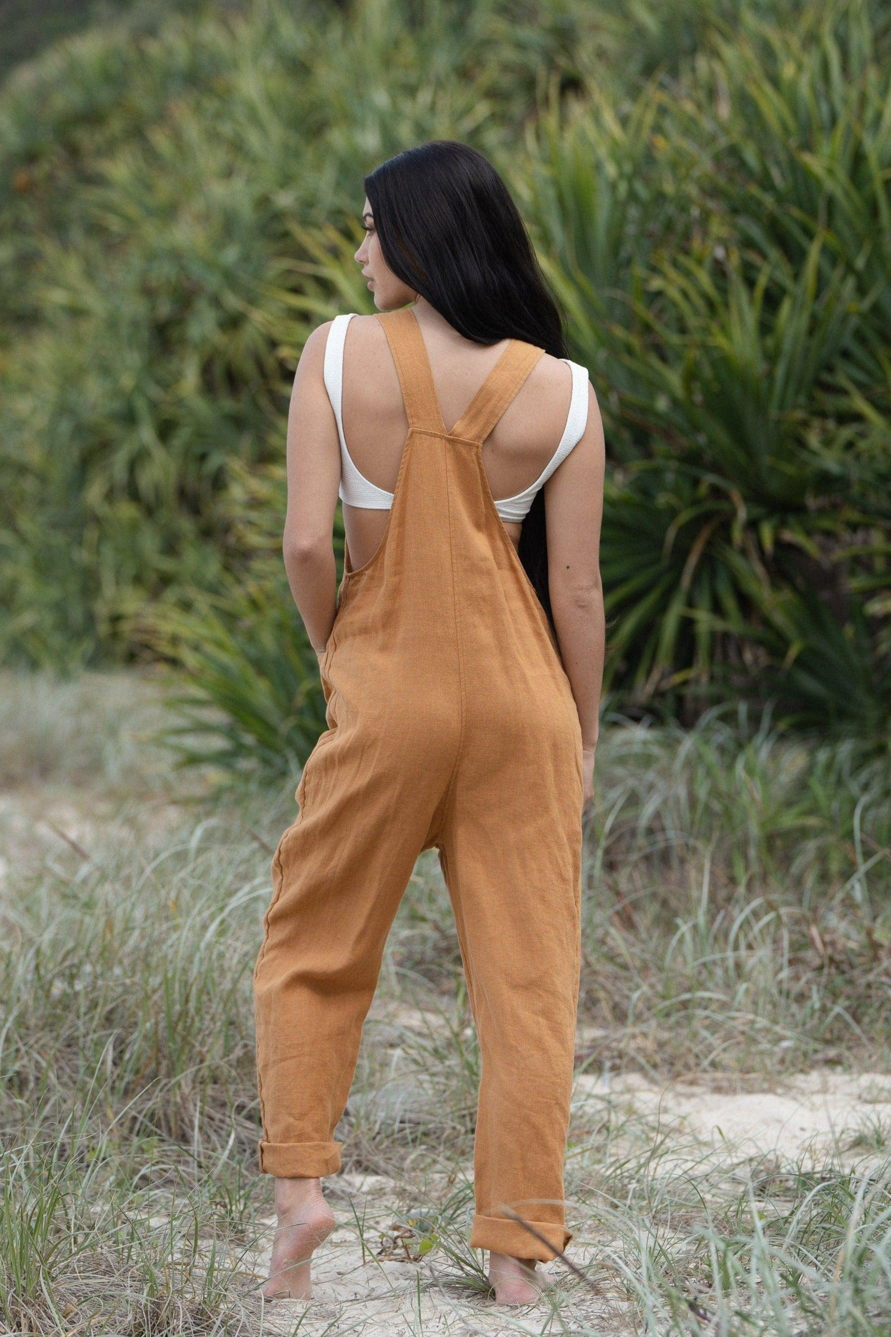 Piper Nutmeg Linen Jumpsuit