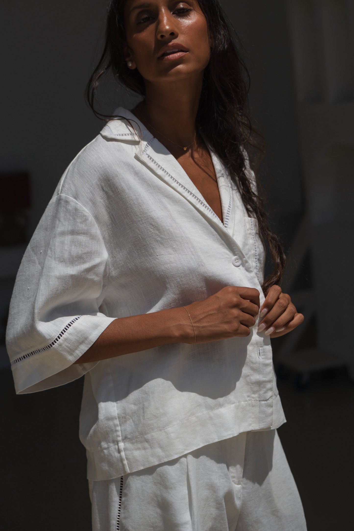 Quinn Ivory Linen Shirt