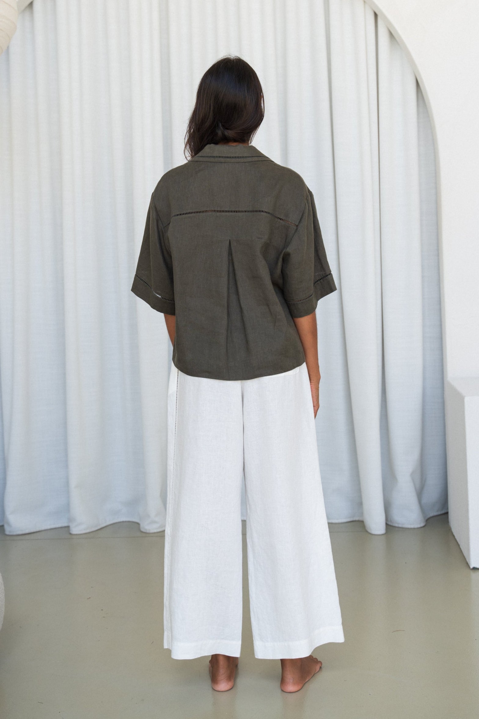 Quinn Khaki Linen Shirt