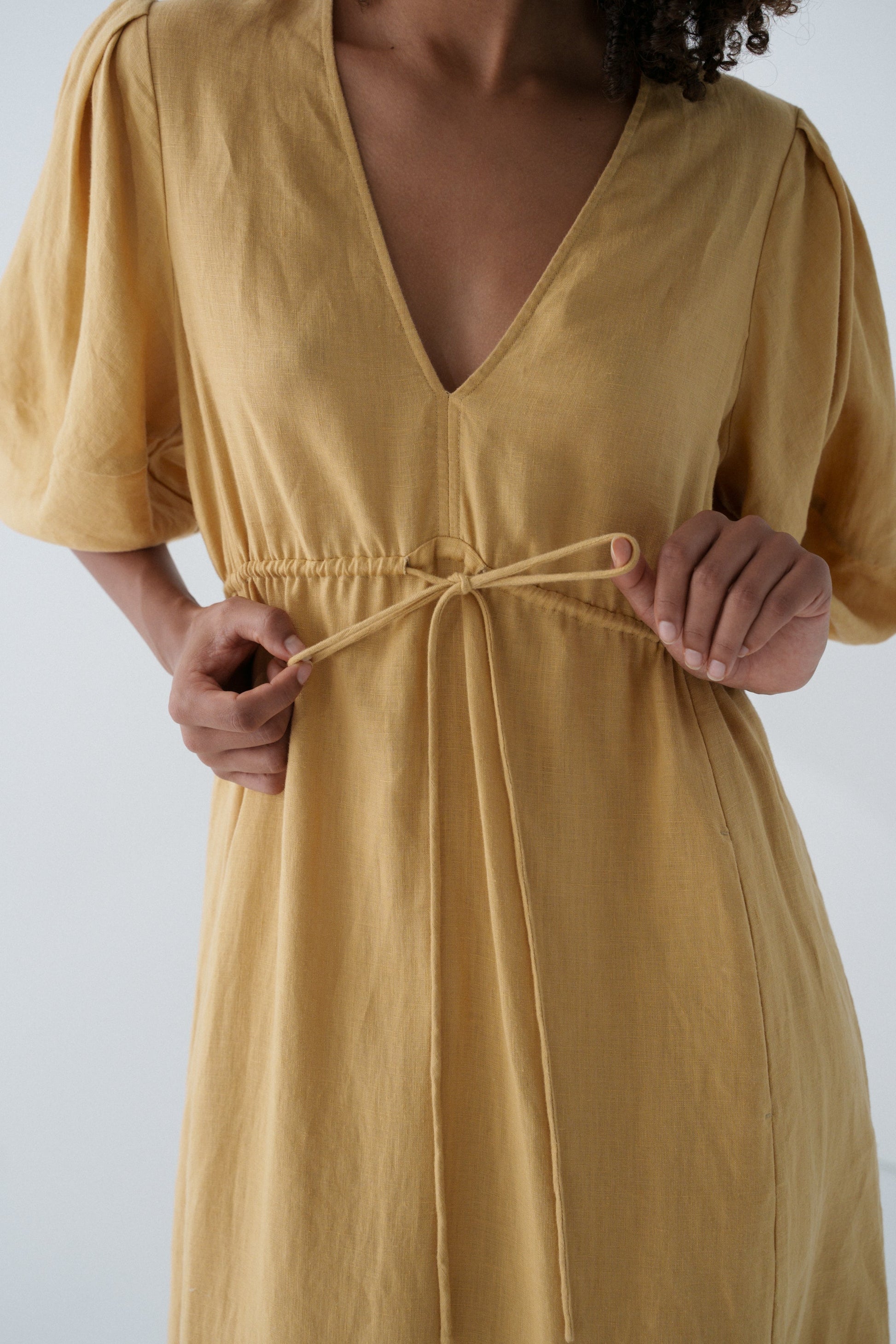 Vida Sand Linen Dress