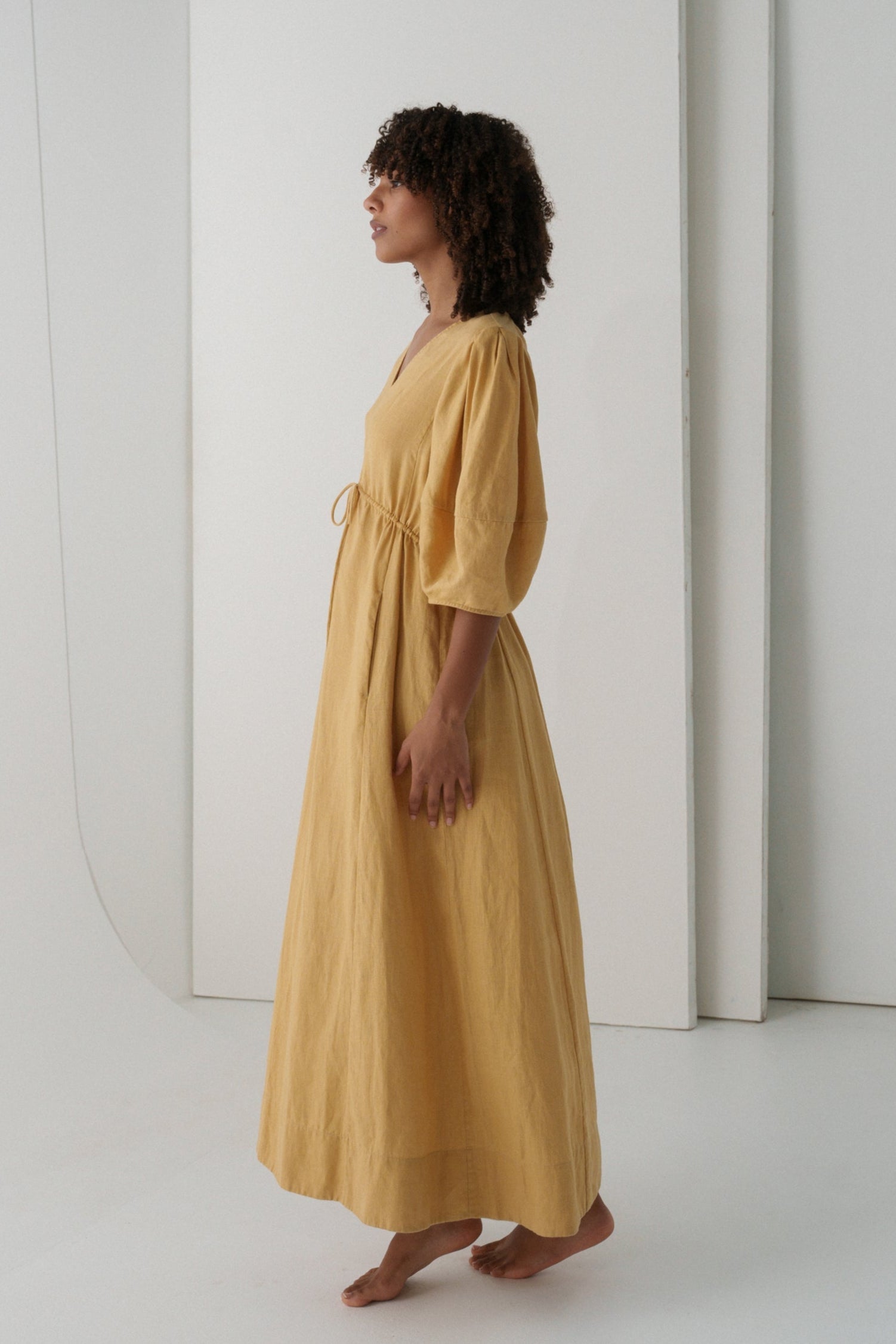 Vida Sand Linen Dress