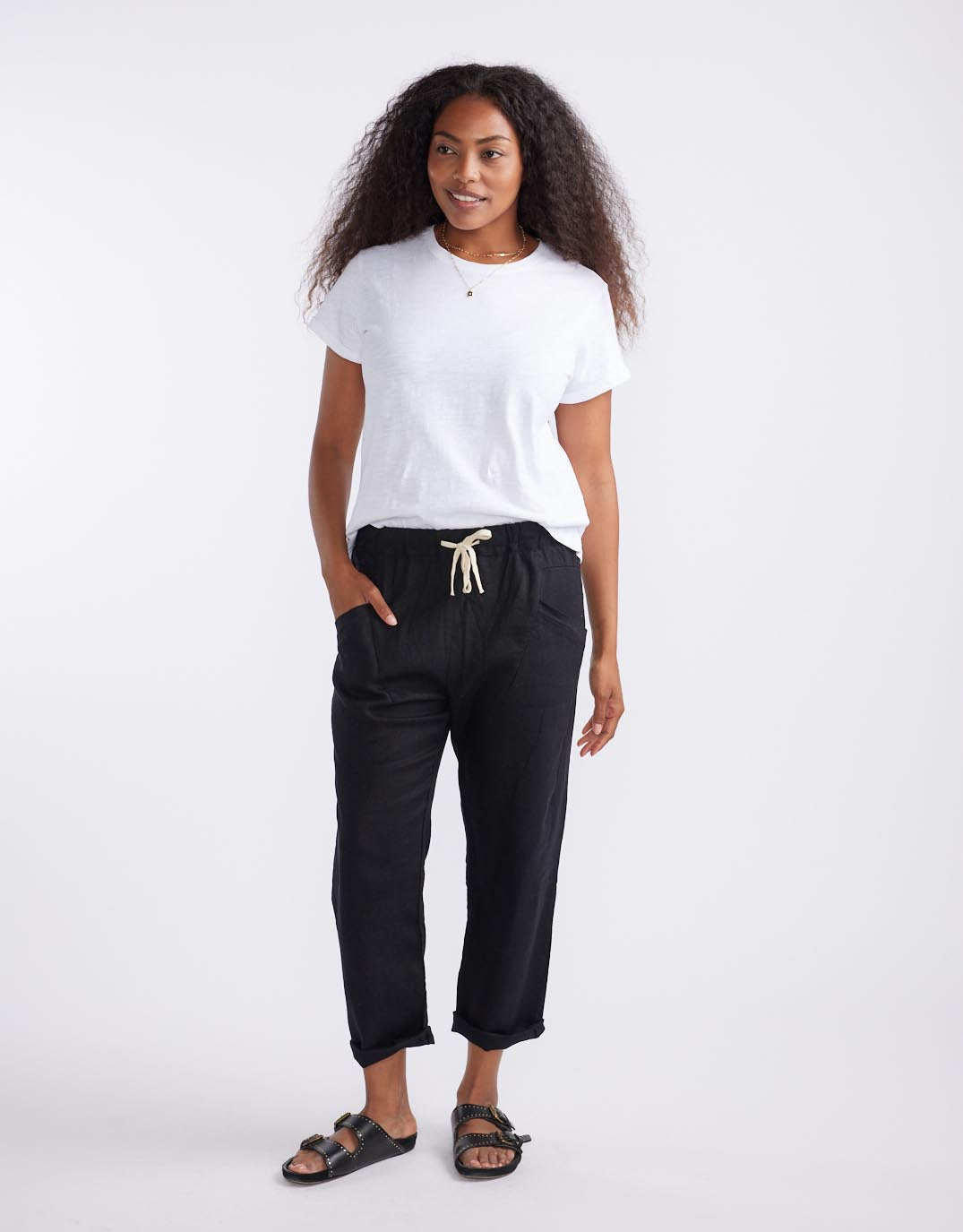 Luxe Linen Pants - Black
