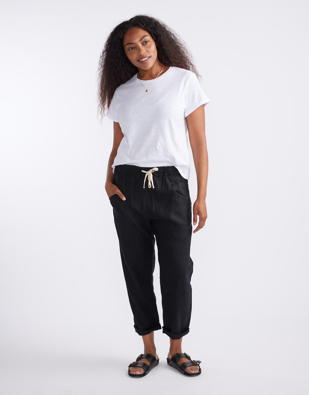 Luxe Linen Pants - Black