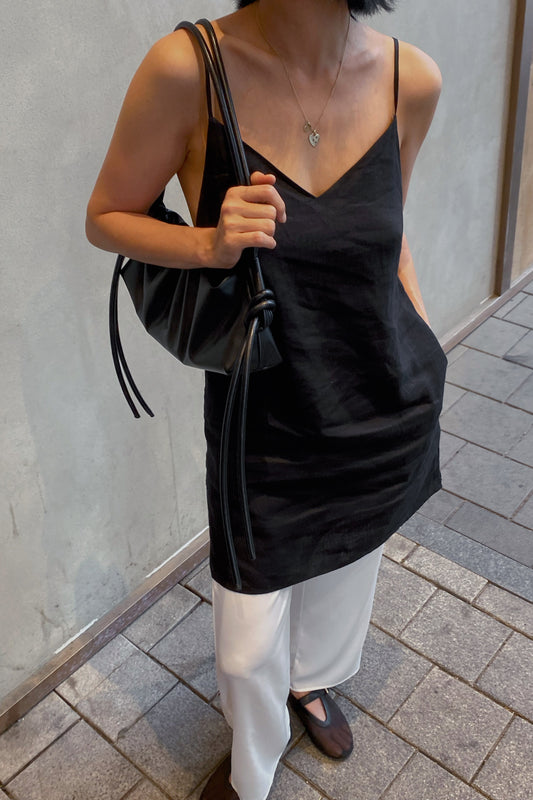 Liz Black Linen Slip