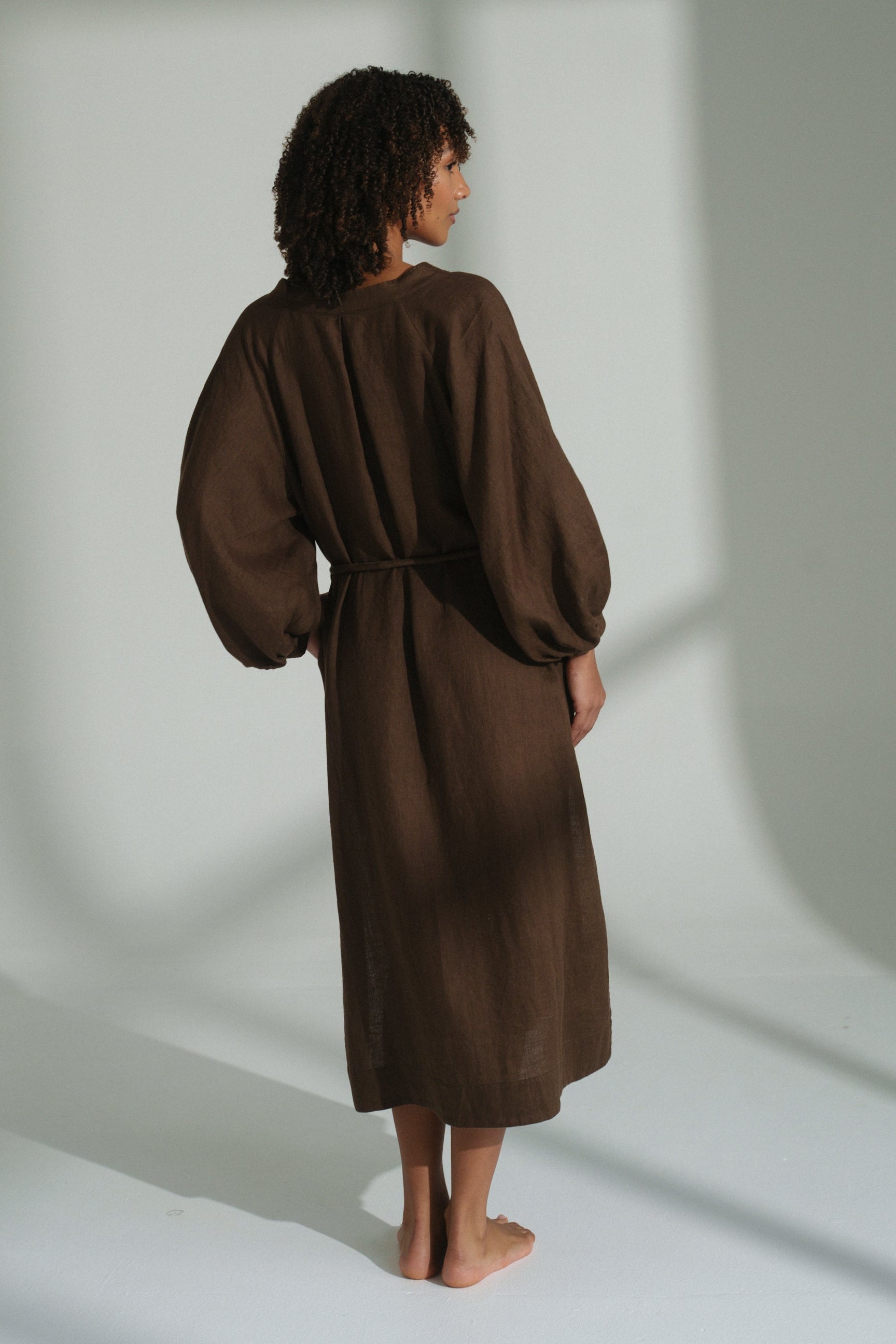 Mae Chocolate Linen Dress