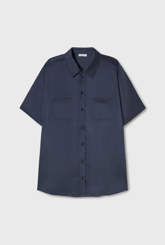 Short Sleeve Boyfriend Shirt Midnight