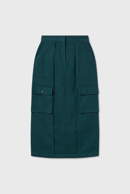 Canvas Cargo Skirt Teal