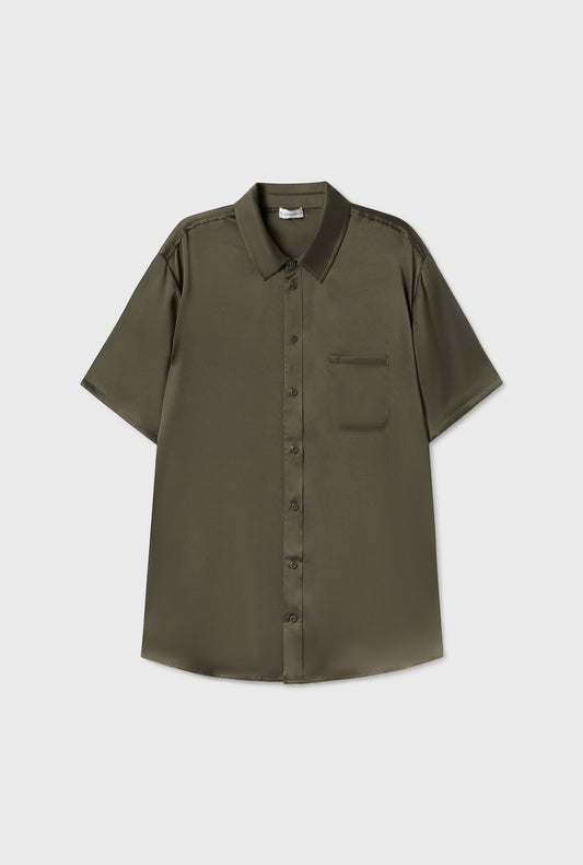 Short Sleeve Boyfriend Shirt Pine