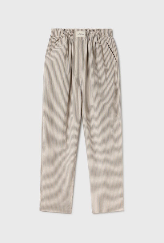 Cotton Paper Bag Pants Slate Stripe