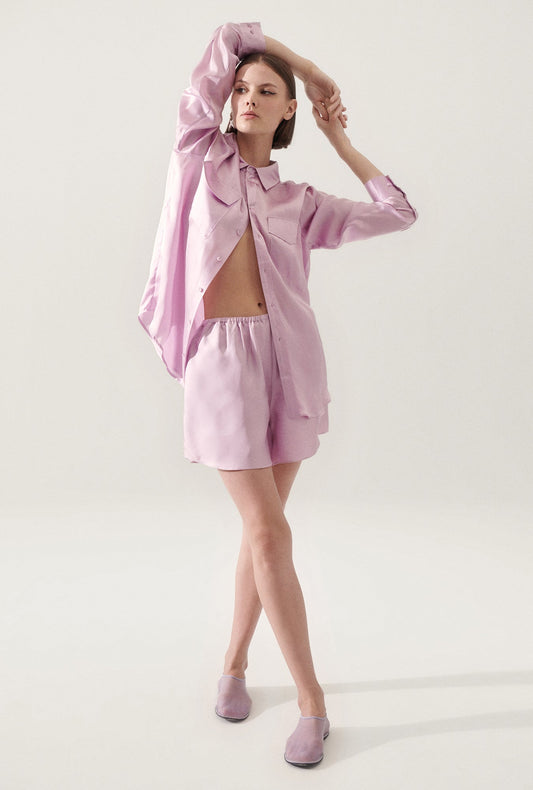 Twill Racer Shorts Lilac