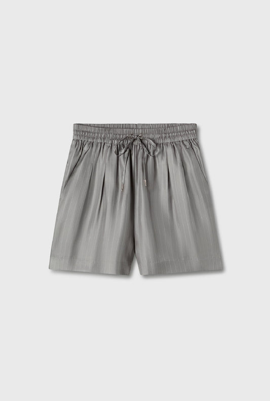 Twill Slouch Shorts Moon Pinstripe