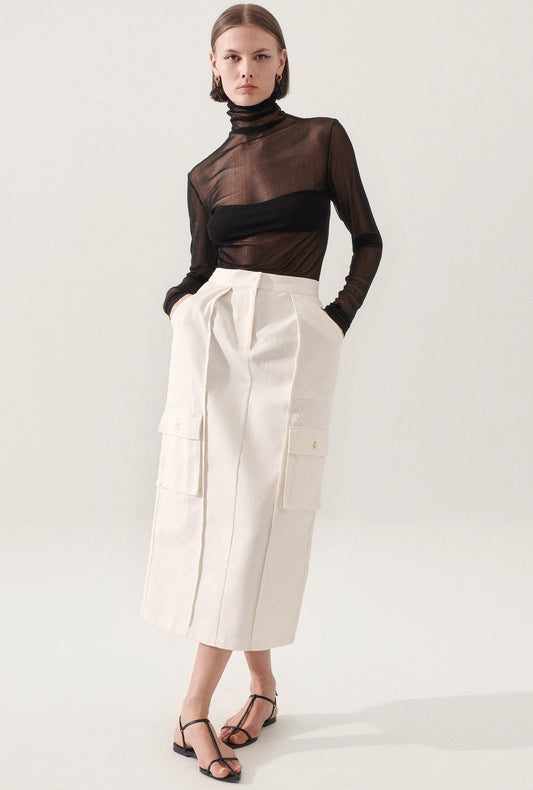 Canvas Cargo Skirt Natural