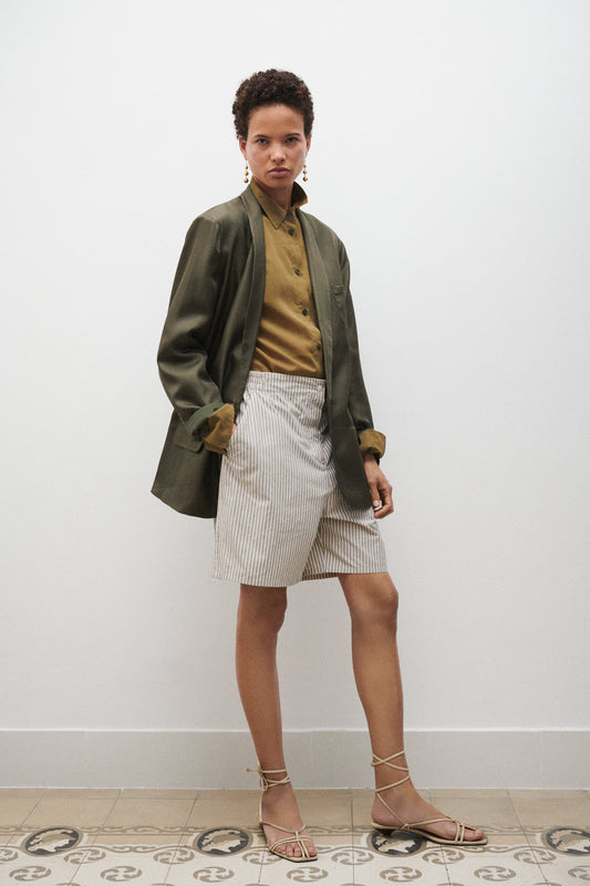 Cotton Boxers Slate Stripe