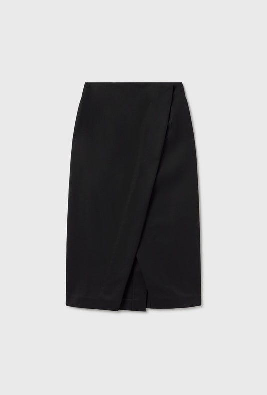 Wool Wrap Skirt Black