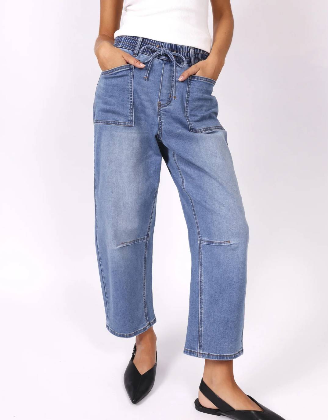 Leo Barrel Jeans - Blue Denim