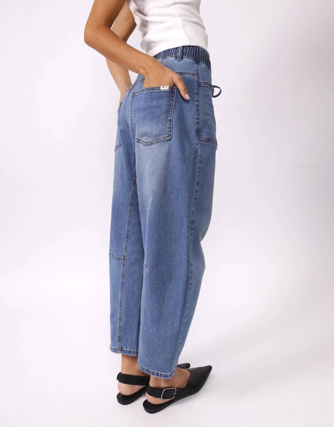 Leo Barrel Jeans - Blue Denim
