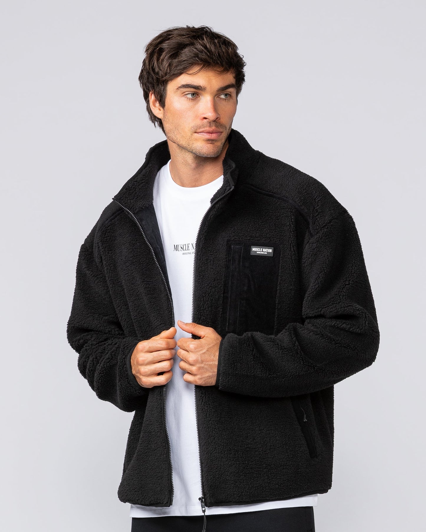 Staple Sherpa Zip Through Jacket