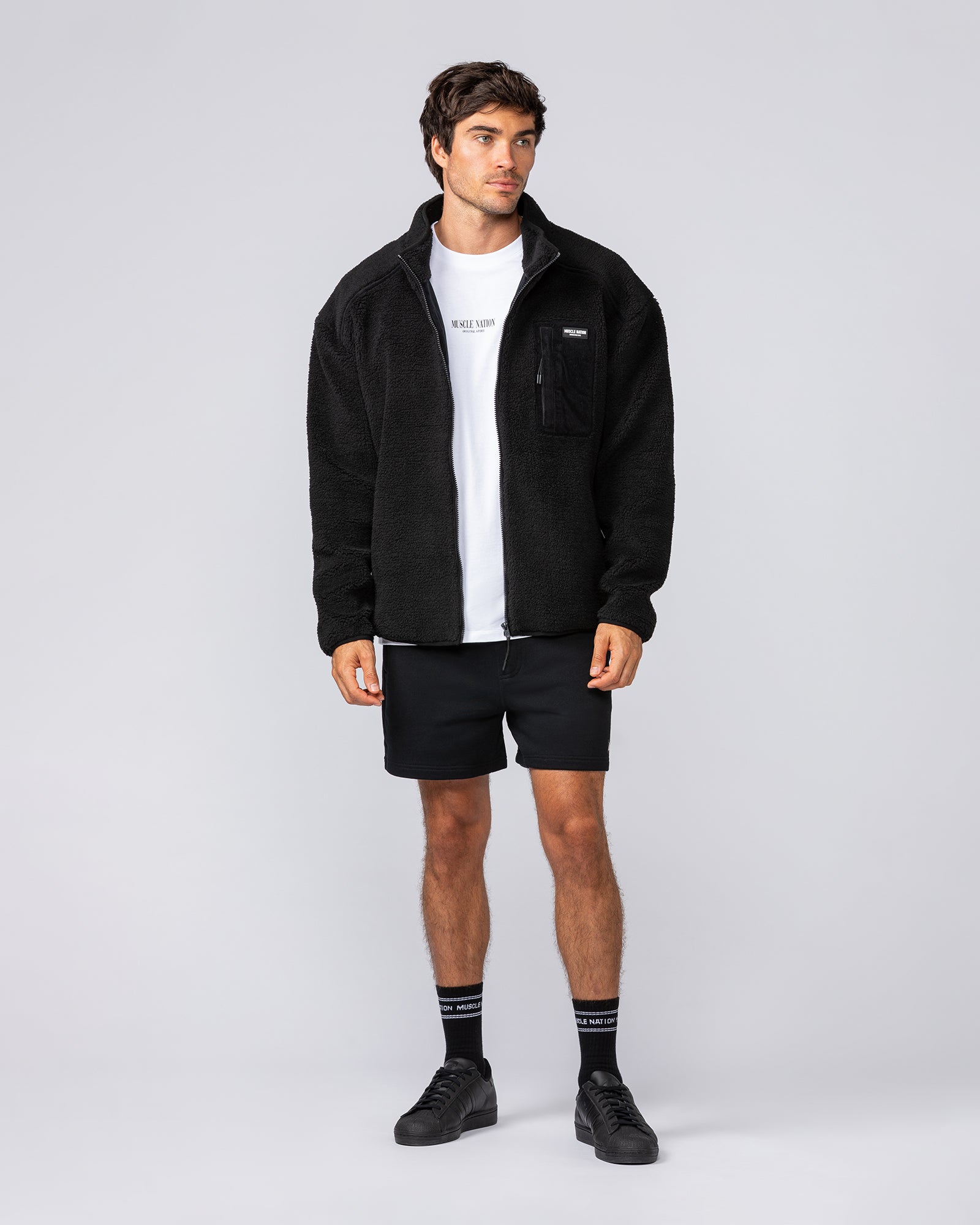Staple Sherpa Zip Through Jacket