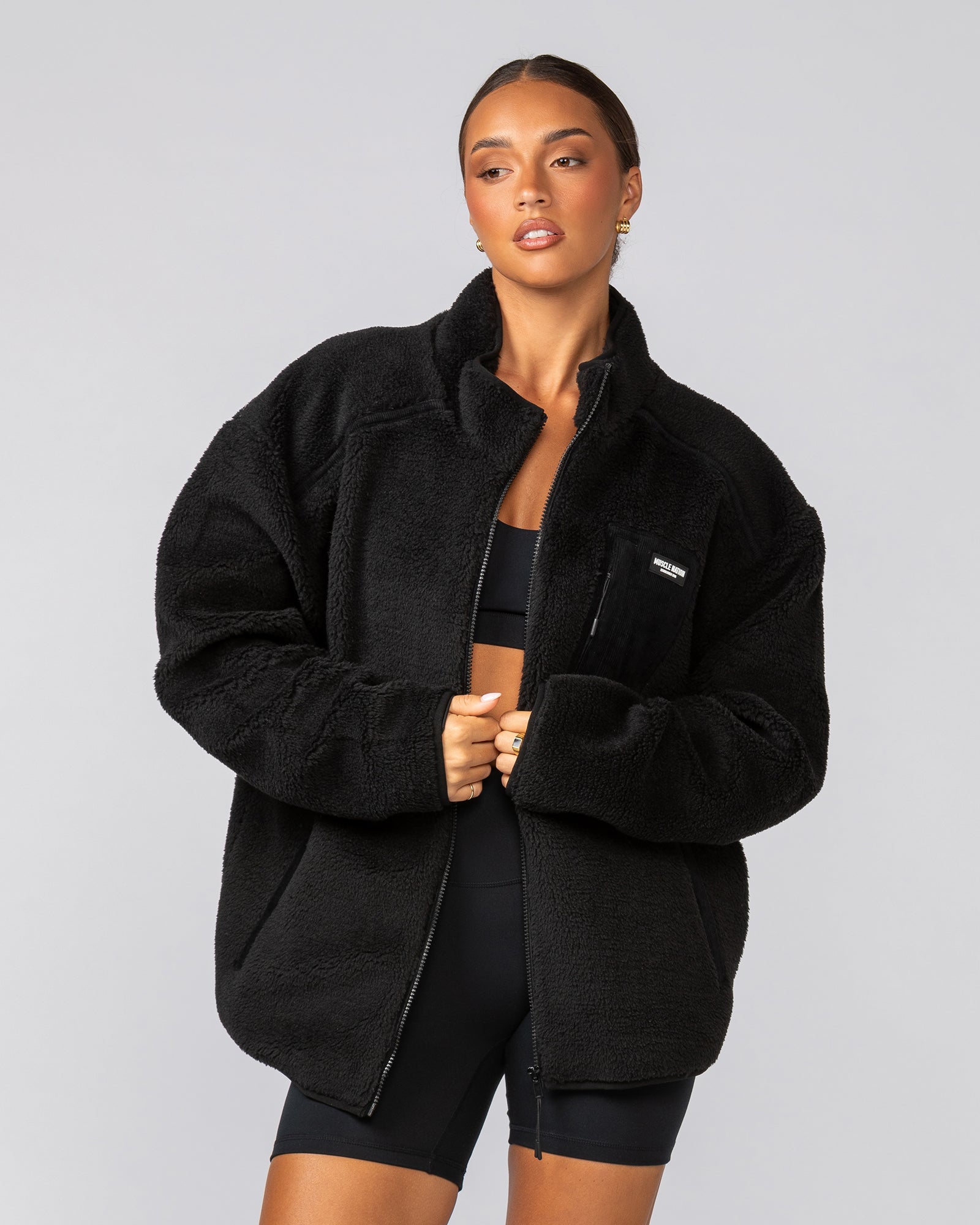 Staple Sherpa Zip Through Jacket