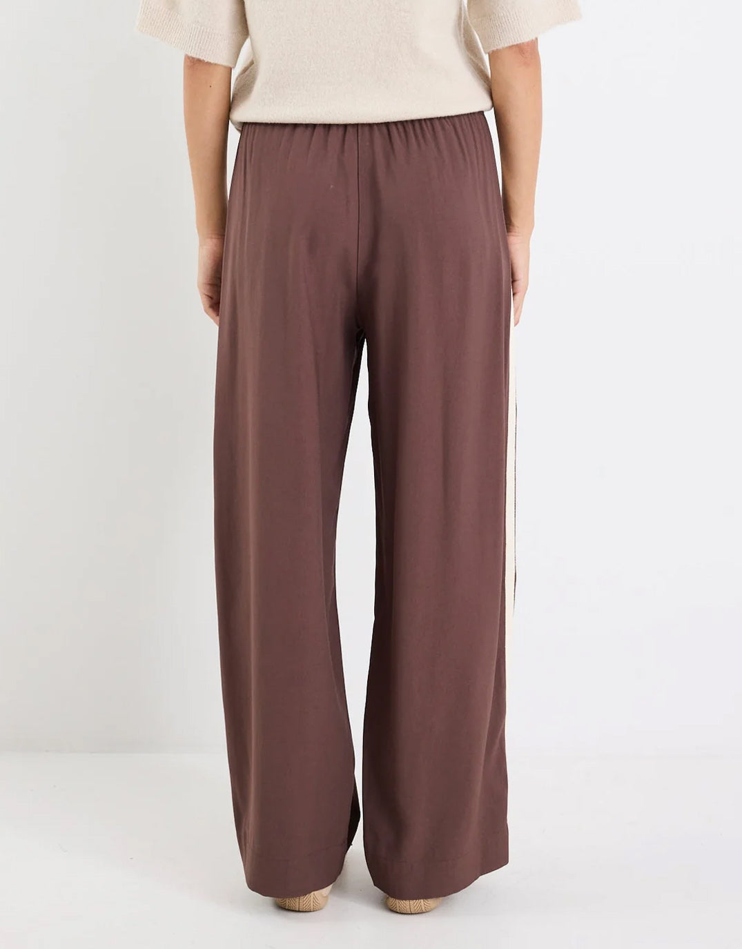 Townie Tape Wide Leg Pant - Chocolate Stripe
